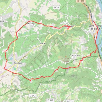 De Saint Pierre de Boeuf à Malleval GPS track, route, trail