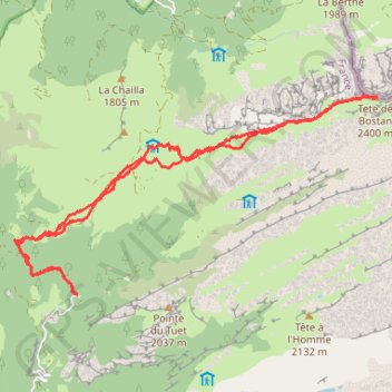 Tête de Bostan GPS track, route, trail