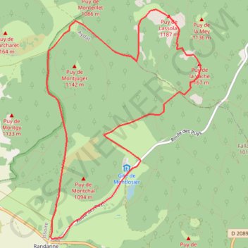 Puy de la vache GPS track, route, trail
