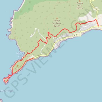 La Plage Terre Sacrée et la Pointe de la Parata GPS track, route, trail
