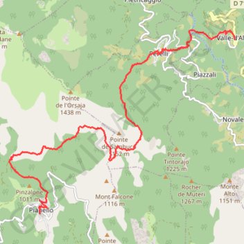 Valle d'Alesani - Pianellu GPS track, route, trail