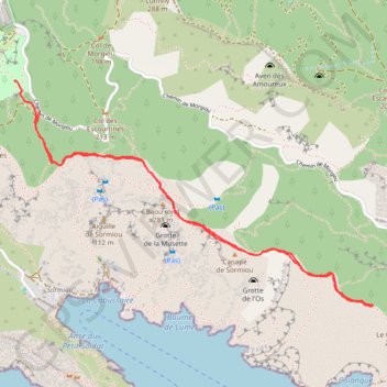 La crete de Morgiou à partir du chemin de Morgiou GPS track, route, trail