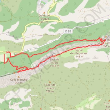 Crêts de la Sainte-Baume GPS track, route, trail