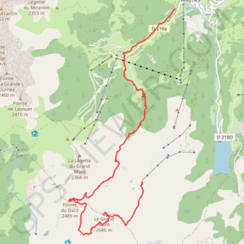 Tour antécime du grand Mont, grand Mont, col du Dard, pointe du Dard GPS track, route, trail