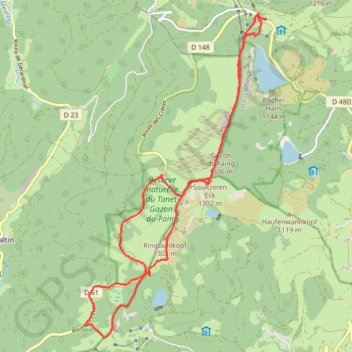 Col du Calvaire, le Tanet GPS track, route, trail