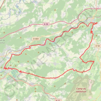 Vers Baume les Dames GPS track, route, trail