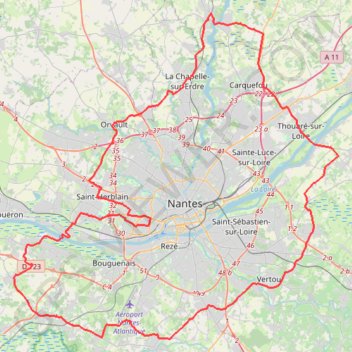Nantes - 100.2km GPS track, route, trail