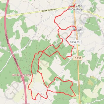 St Genis de Saintonge n°13 25 kms GPS track, route, trail