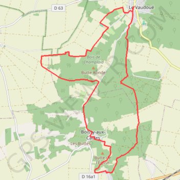 LE VAUDOUÉ GPS track, route, trail