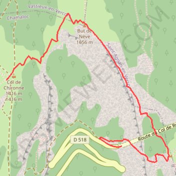 Col de Chironne - But de Nève - Col de Rousset GPS track, route, trail