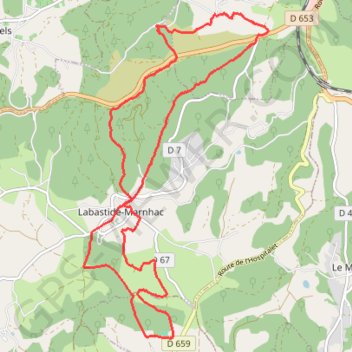 De la Rozière à Labastide-Marnhac GPS track, route, trail