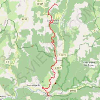 Le Rozier Almières GPS track, route, trail