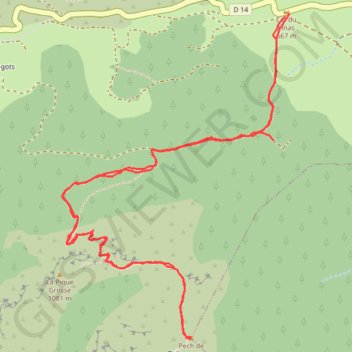 Pech de Bugarach GPS track, route, trail