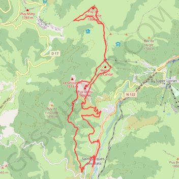 Puy Griou et Puy de Peyre-Arse GPS track, route, trail