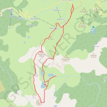 La boucle du Pic de Tarbésou et des Étangs de Rabassoles GPS track, route, trail