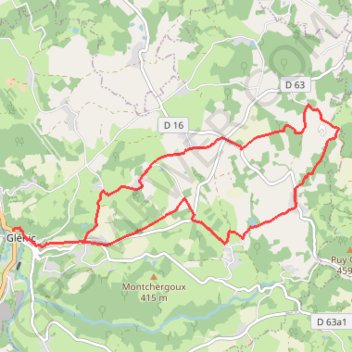 L'éperon de la vallée de la Creuse - Glénic GPS track, route, trail