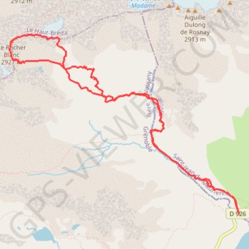 Le Rocher Blanc (Sept Laux) GPS track, route, trail