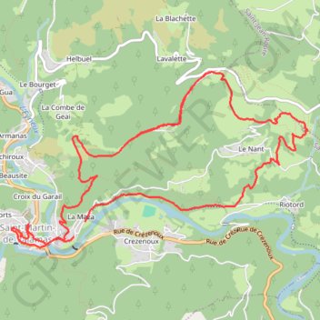Saint Martin de Valamas - Château de Rochebonne GPS track, route, trail