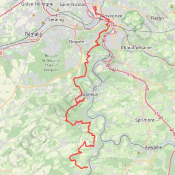 MEGA 15km de Liege 42km GPS track, route, trail