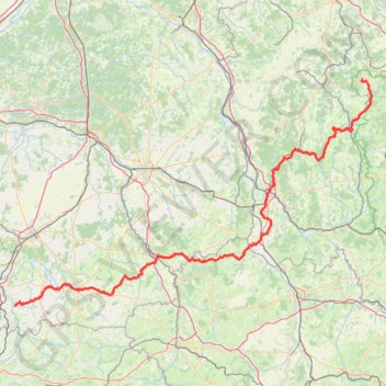 Pelgrimsweg van Vezelay deel 1 Z Vezelay - Nevers - Gargilesse GPS track, route, trail