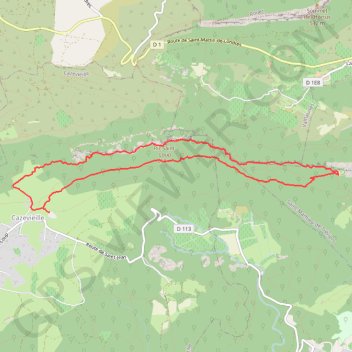 20230305 Pic St-Loup par les crètes GPS track, route, trail