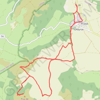 Le Puy de Gourdon - Chaynat GPS track, route, trail