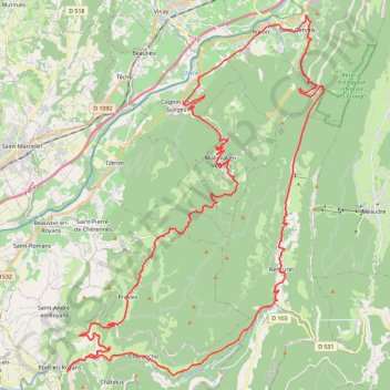 VERCORSPontEnRoyansNord72km4000m GPS track, route, trail