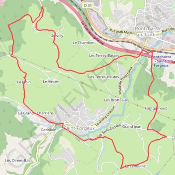 Balade Saint Forgeux est GPS track, route, trail