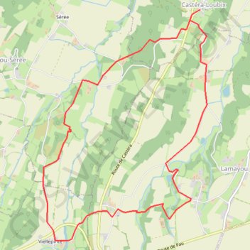 Circuit entre Castera et Villepinte GPS track, route, trail