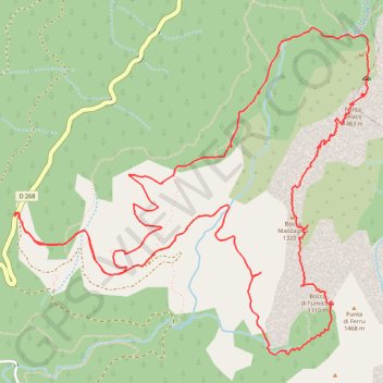 La Crête des Terrasses - Zonza GPS track, route, trail