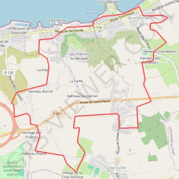 Cotentin, Bretteville GPS track, route, trail