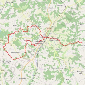 Circuit vtt Montmoreau GPS track, route, trail