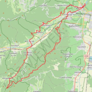 Rando Bartholdi GPS track, route, trail