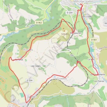 Le Vallon de MARCILLAC GPS track, route, trail