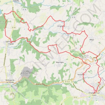 Chazelles vers Cyriades GPS track, route, trail