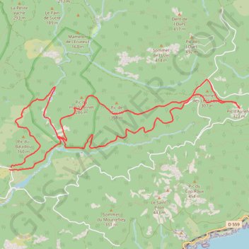 Esterel - Le Pic d'Aurelle GPS track, route, trail