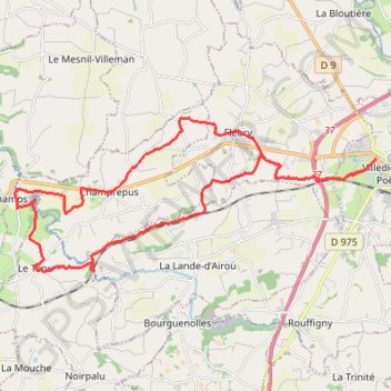 Sur les traces des pèlerins - Villedieu-les-Poëles GPS track, route, trail