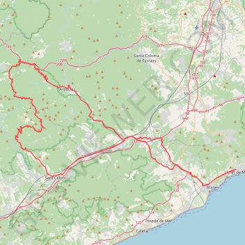 Lloret-Hostalric-Mosqueroles-Santa fe-Arbucies-Lloret GPS track, route, trail