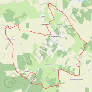 La croix de Montfaucon GPS track, route, trail