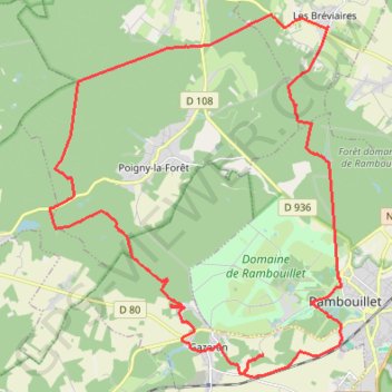 Autour de Poigny-la-foret GPS track, route, trail