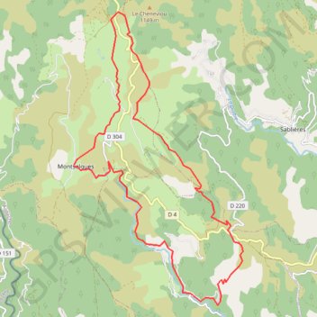 De Montsèlgues au petit village de Thines GPS track, route, trail