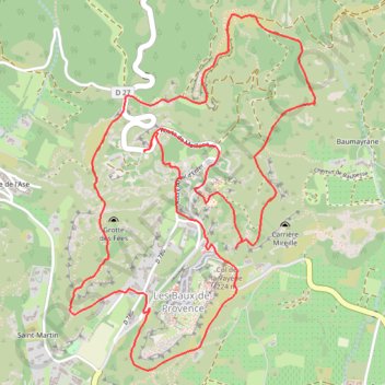 Les Baux - Val d'Enfer GPS track, route, trail