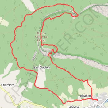 Synclinal ROCHECOLOMBE (Saou) GPS track, route, trail