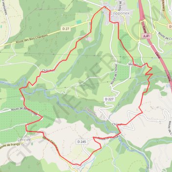 Copponex-cercier-chosal-mezier GPS track, route, trail