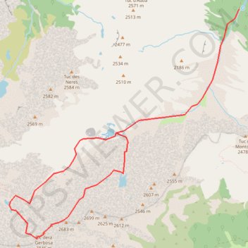 Tuc dera Gerbosa par la vallée de Riu Nere GPS track, route, trail