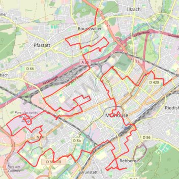 Visite de Mulhouse GPS track, route, trail
