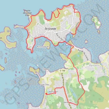 Île-Grande GPS track, route, trail