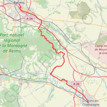 GR654-3-05 De Reims à Châlons-en-Champagne GPS track, route, trail