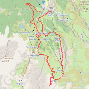 Eaux-Bonnes Ski de randonnée nordique/Surf des neiges GPS track, route, trail