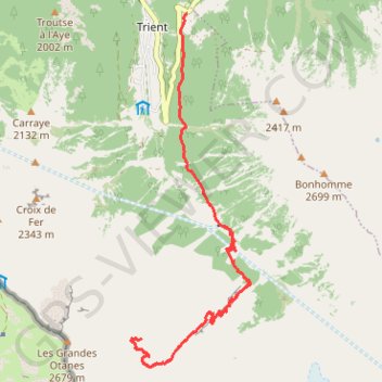 Montée au lac de la Combe de la Chaux GPS track, route, trail